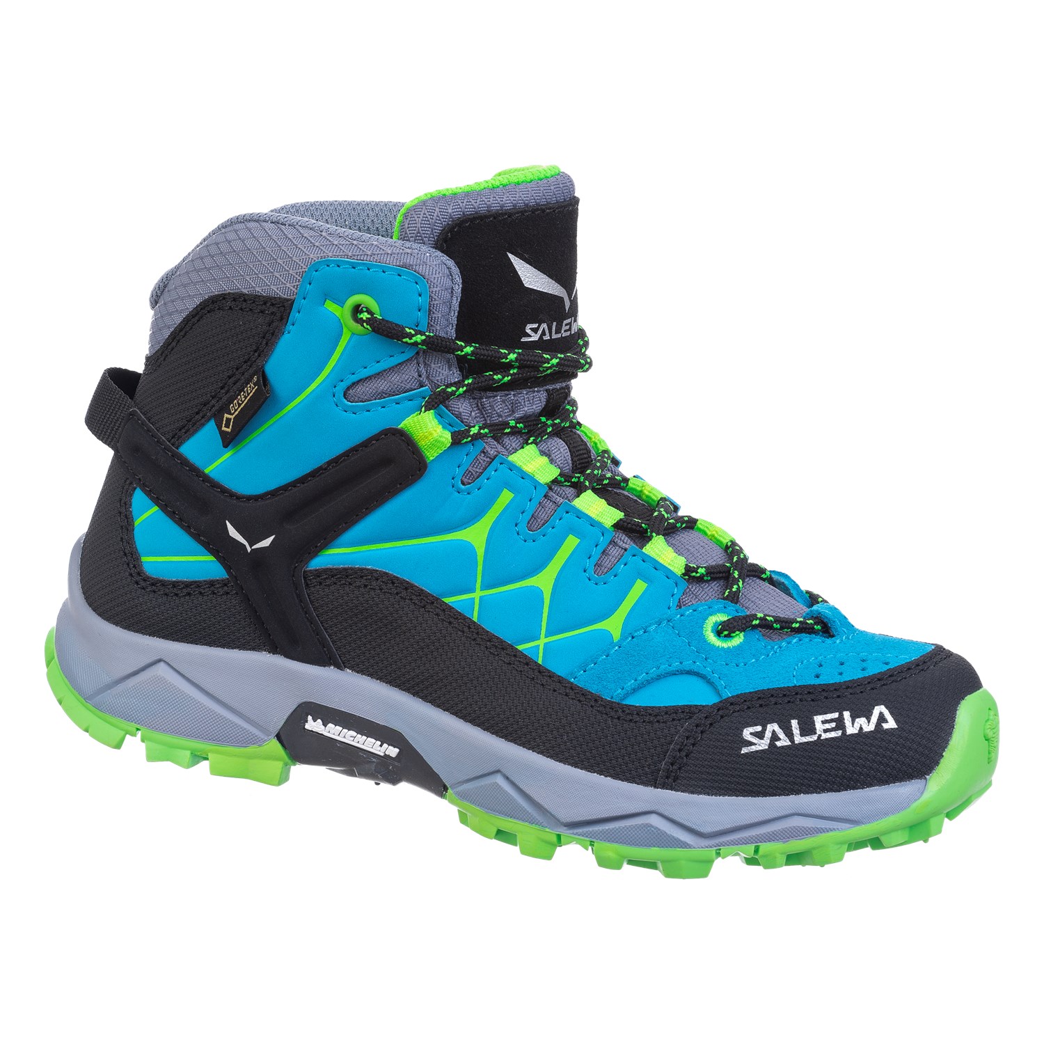 Botas Salewa Alp Trainer Mid GORE-TEX® Criança Azuis/Verdes 493EABWPT